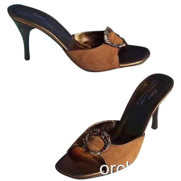 Donald Pliner Couture Camel Suede Leather Shoe New Ornate Buckle $225 NIB - Picture 1 of 3